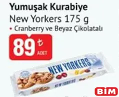 NEW YORKERS YUMUŞAK KURABİYE CRANBERRY VE BEYAZ ÇİKOLATALI 175  G fiyat ve kampanya bilgisi